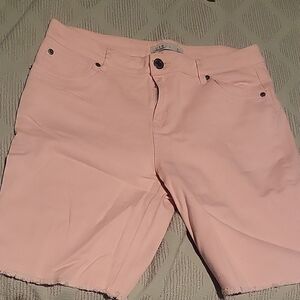 High-Rise Pink Denim Cutoff Shorts